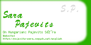 sara pajevits business card